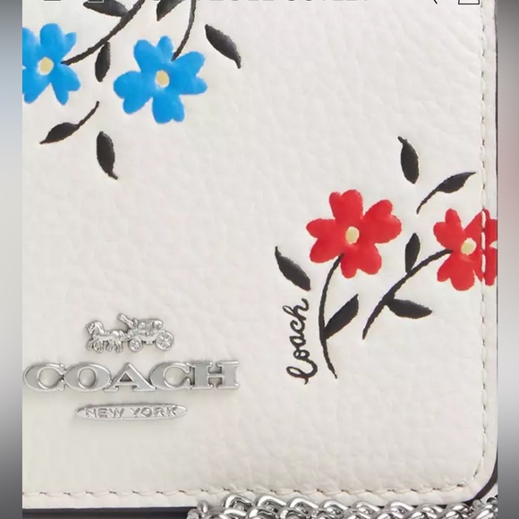 NWT Coach Mini Wallet On A Chain With Floral Print - Picture 2 of 8